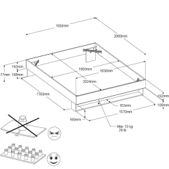 Lit avec tiroir de rangement en option Paris - Blanc/Bois - 160 x 200 cm