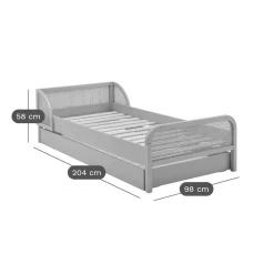 Lit avec tiroir de rangement en option Sam - Beige