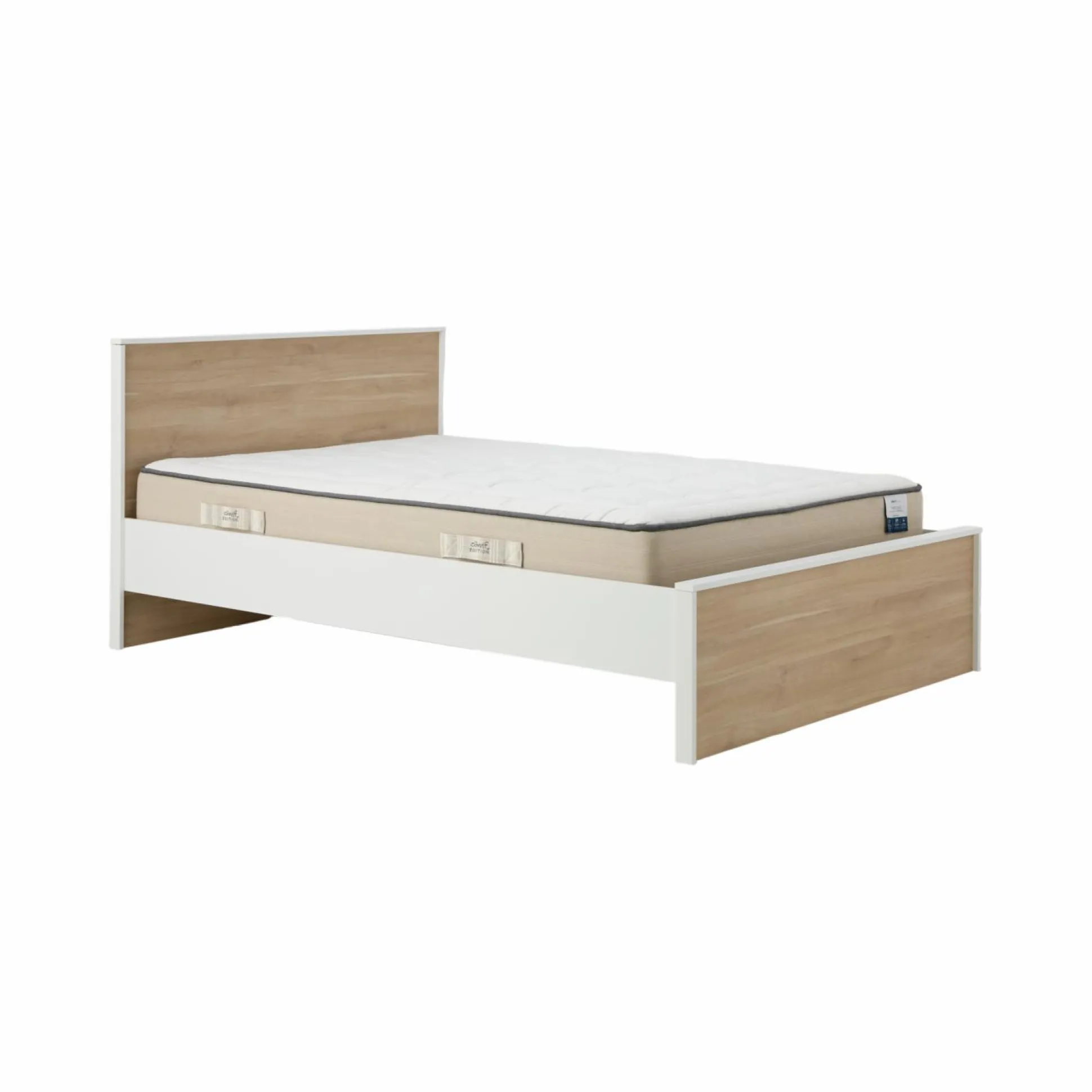 Lit avec tiroir de rangement en option décor bois Palerme - 140 x 190/200 cm