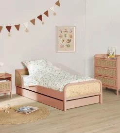 Lit avec tiroir de rangement en option Sam - Terracotta