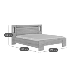 Lit avec tiroir de rangement en option Emilie - 140 x 190 cm
