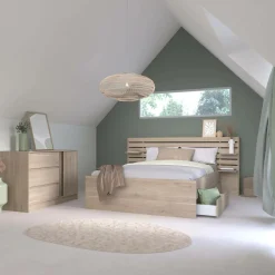 Lit avec tiroirs de rangement en option Palmyre - 180 x 200 cm