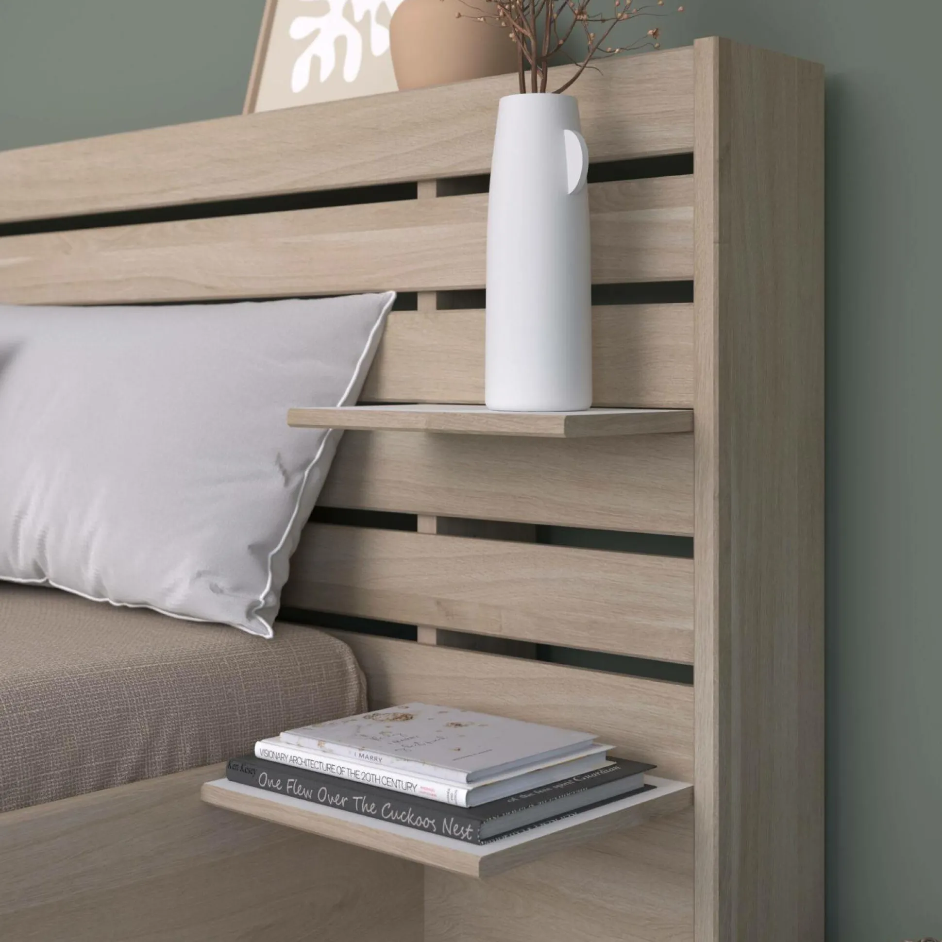 Lit avec tiroirs de rangement en option Palmyre - 180 x 200 cm