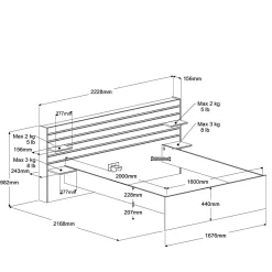 Lit avec tiroirs de rangement en option Palmyre - 160 x 200 cm