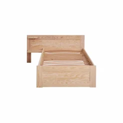 Lit bois massif avec tiroir de rangement en option Etienne - Brut