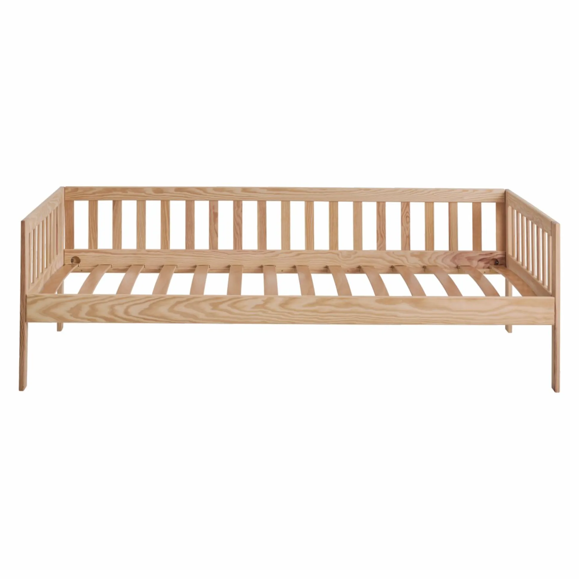 Lit bois massif avec tiroir de rangement en option Emile - Brut