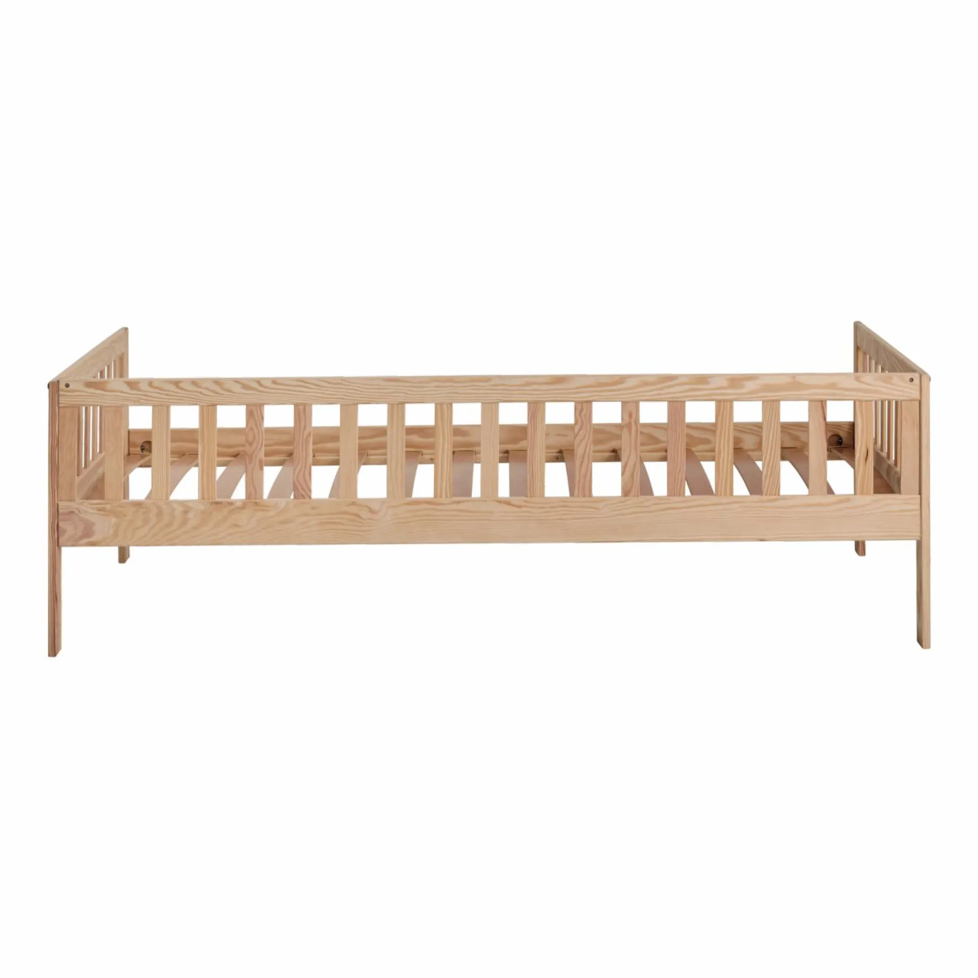 Lit bois massif avec tiroir de rangement en option Emile - Brut