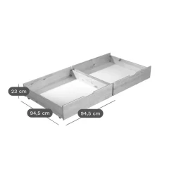 Lit enfant bois massif avec tiroir en option Iris - Naturel