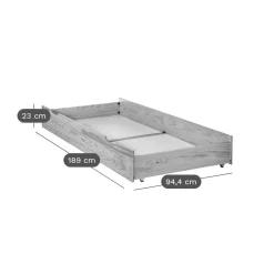 Lit enfant bois massif avec tiroir en option Iris - Naturel