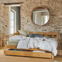 Lit extensible avec tiroir de rangement en option Tanguy - Miel