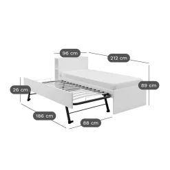 Lit gigogne bois massif Sebastian - Bois
