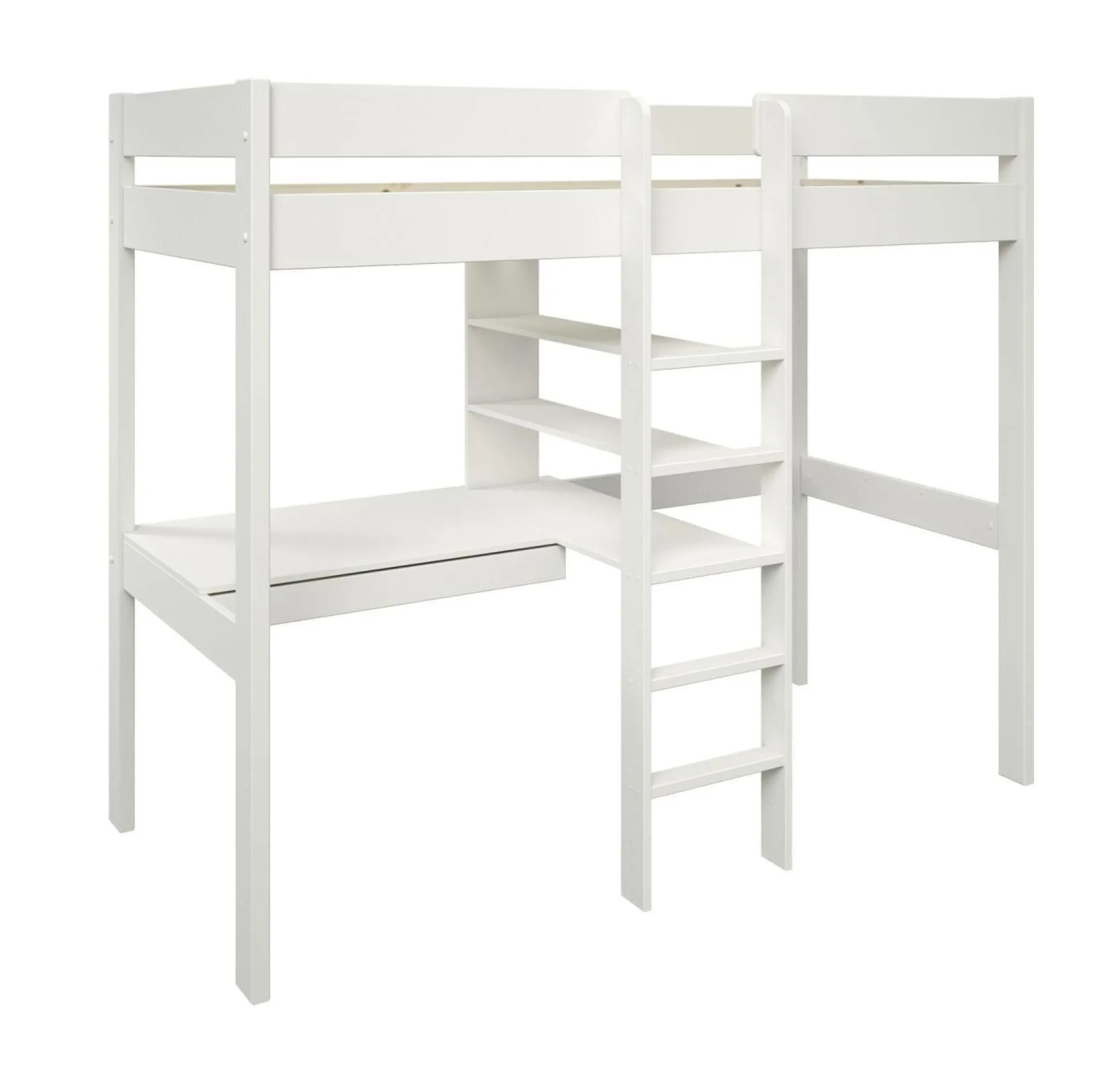 Lit mezzanine + fauteuil extensible Tim - Blanc