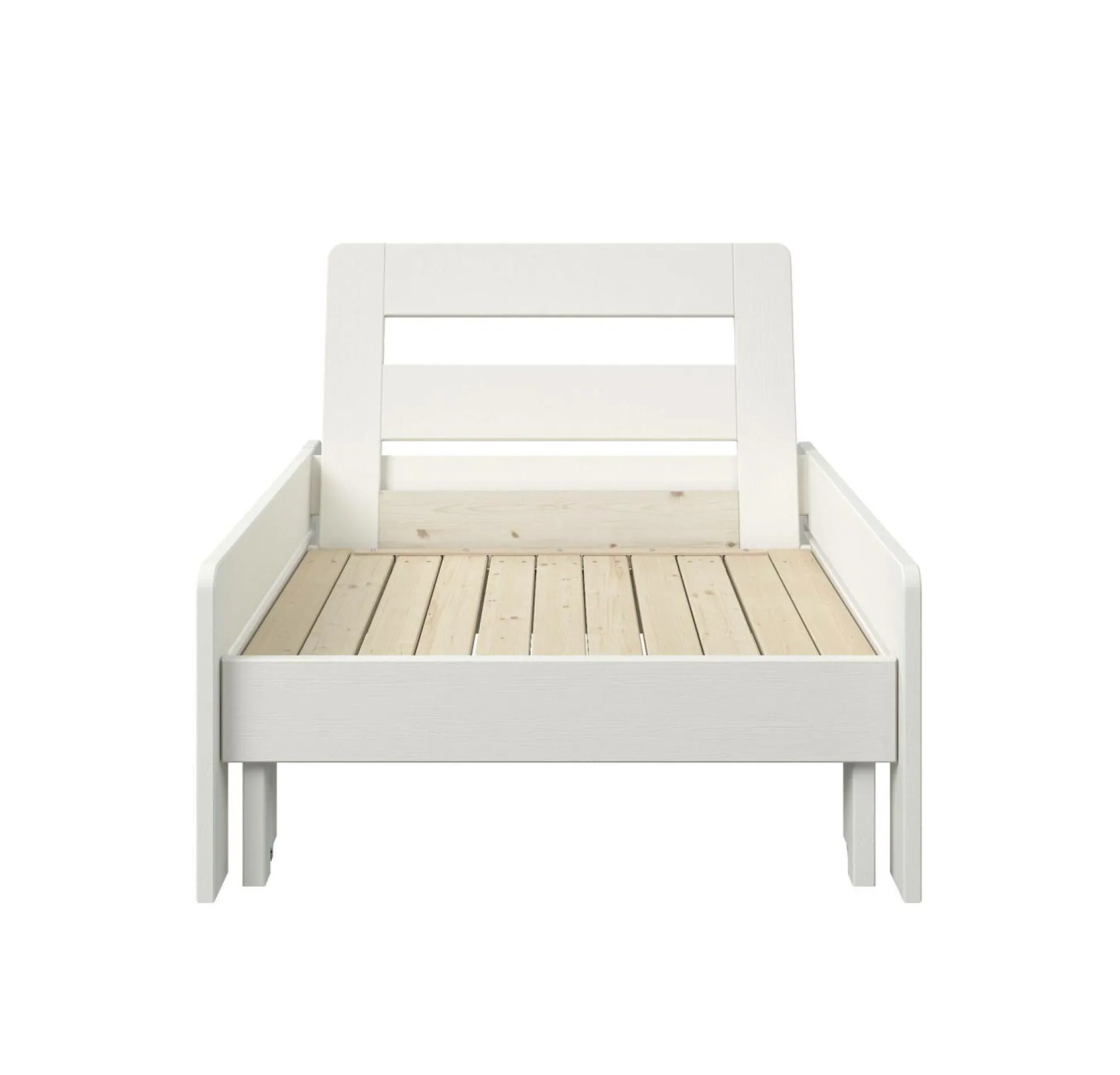 Lit mezzanine + fauteuil extensible Tim - Blanc