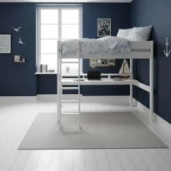 Lit mezzanine avec bureau Timon - Blanc