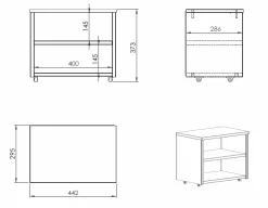 Lit rangement bois massif Tara - Miel - 140 x 200 cm