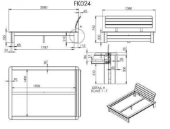 Lit rangement bois massif Tania - 140 x 190 cm