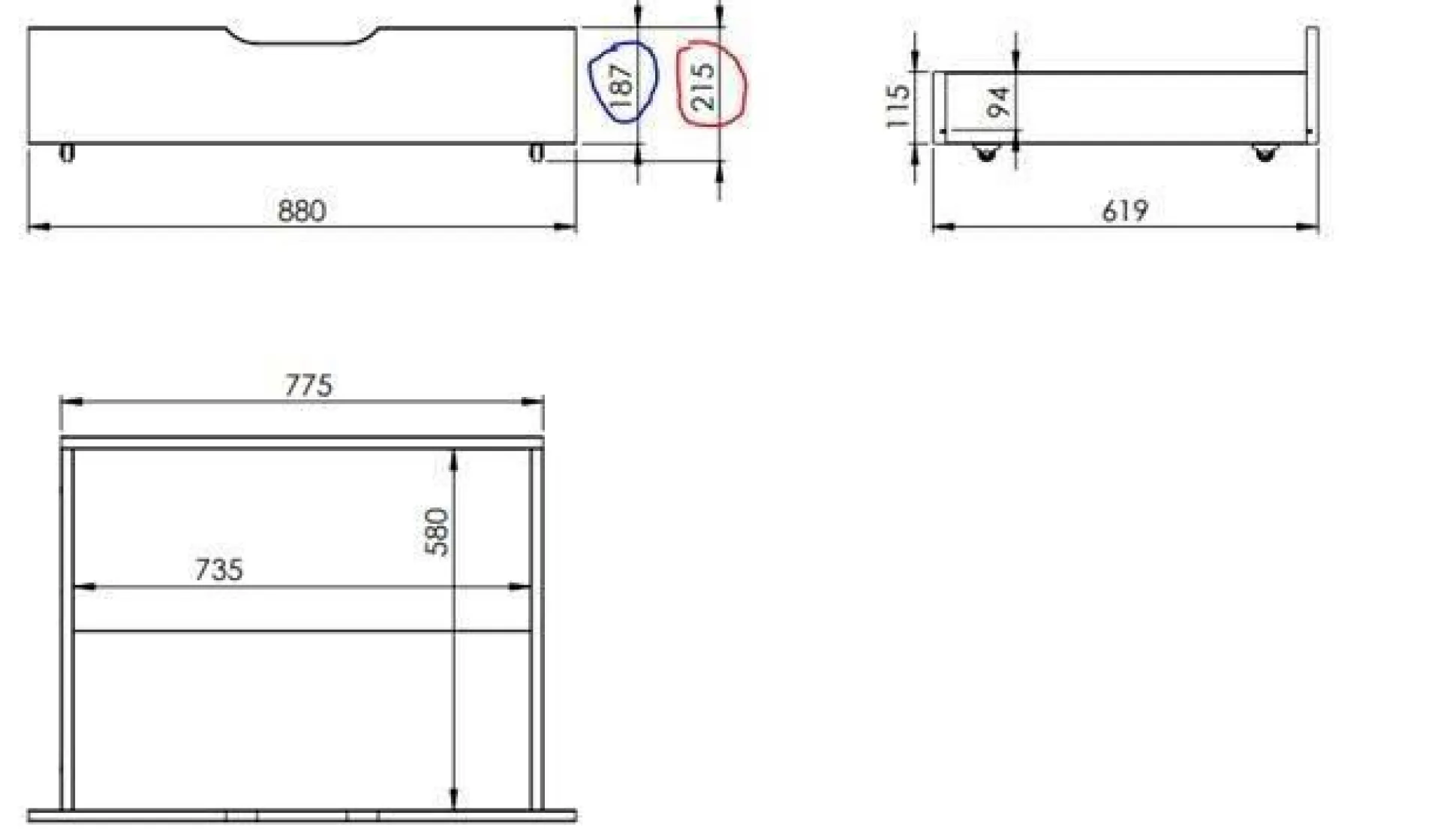 Lit rangement bois massif Tania - 140 x 190 cm