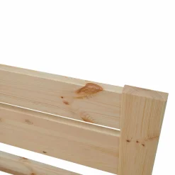 Lit rangement bois massif Tara - Naturel - 140 x 200 cm