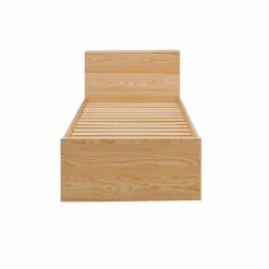 Lit rangement bois massif Sebastian - Bois