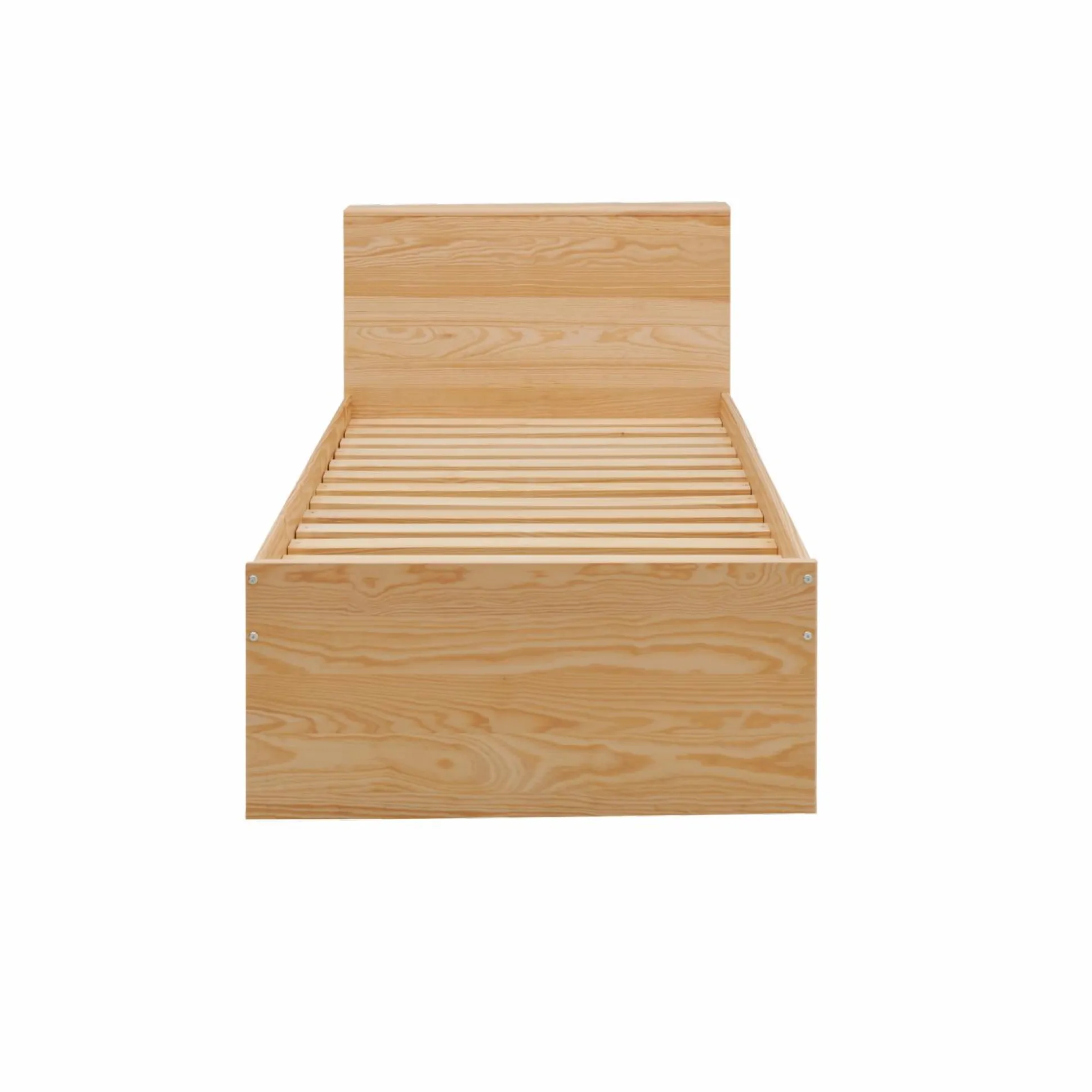 Lit rangement bois massif Sebastian - Bois