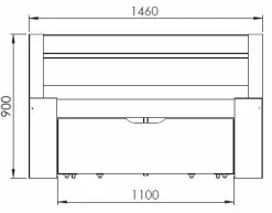 Lit rangement bois massif Tara - Miel - 140 x 190 cm