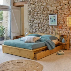 Lit rangement Théo - Miel - 160 x 200 cm