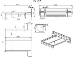 Lit rangement Théo - Miel - 160 x 200 cm