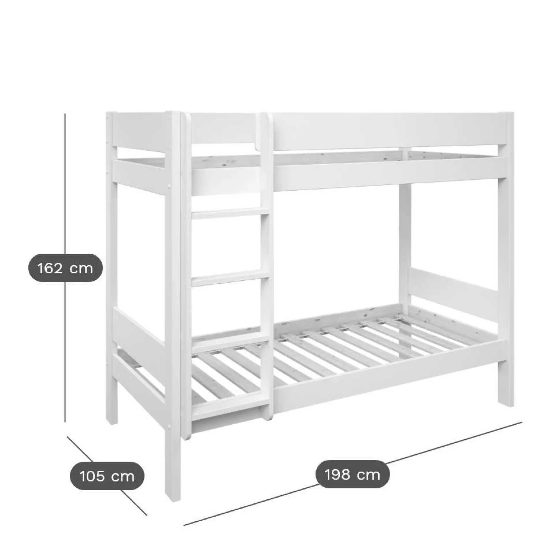 Lits superposés avec tiroir en option Tommy - Blanc