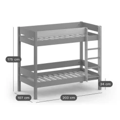 Lits superposés Sylvio - Blanc/Bois
