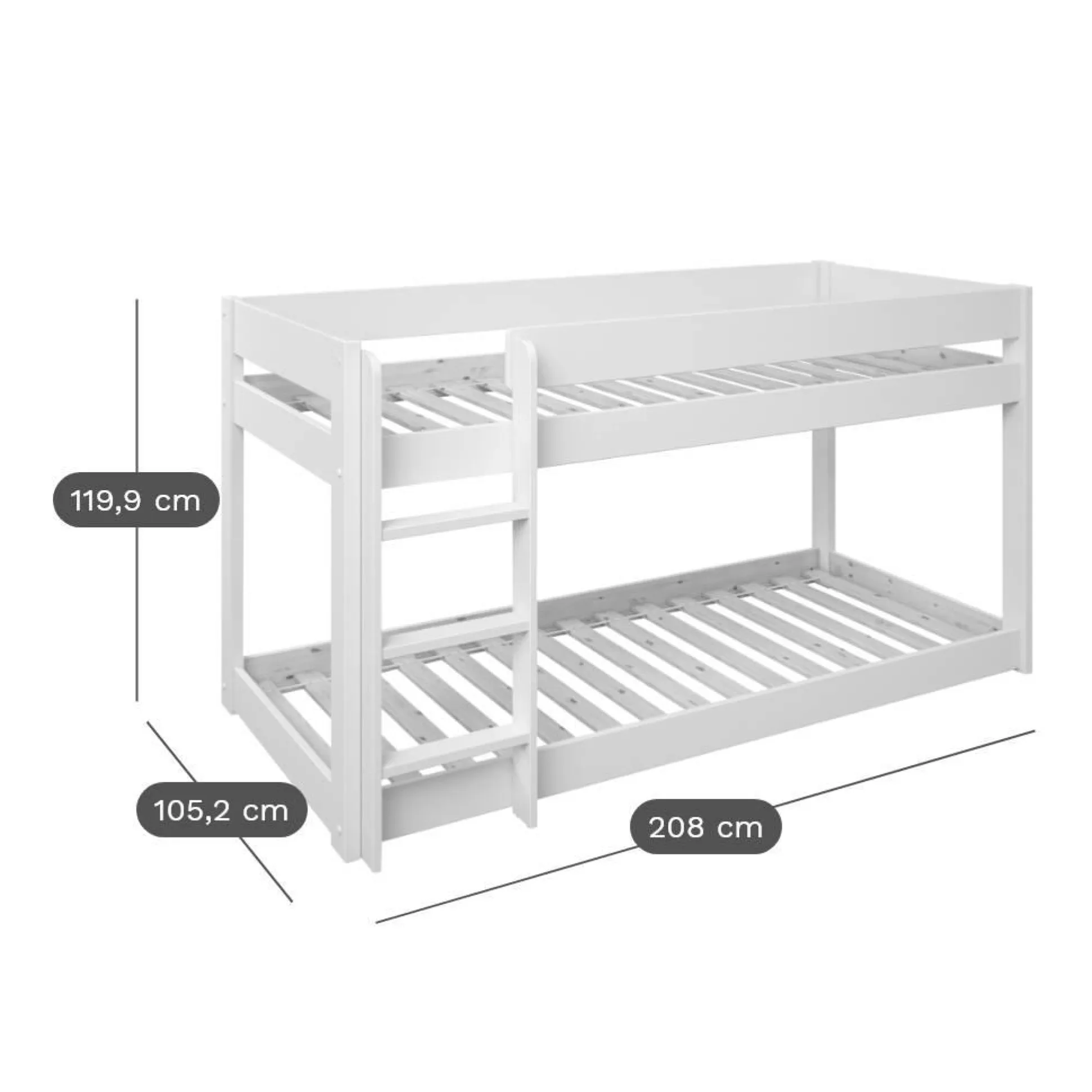 Lits superposés Tobias - Blanc