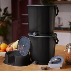 Lot de 2 composteurs d'intérieur Bokashi Essential