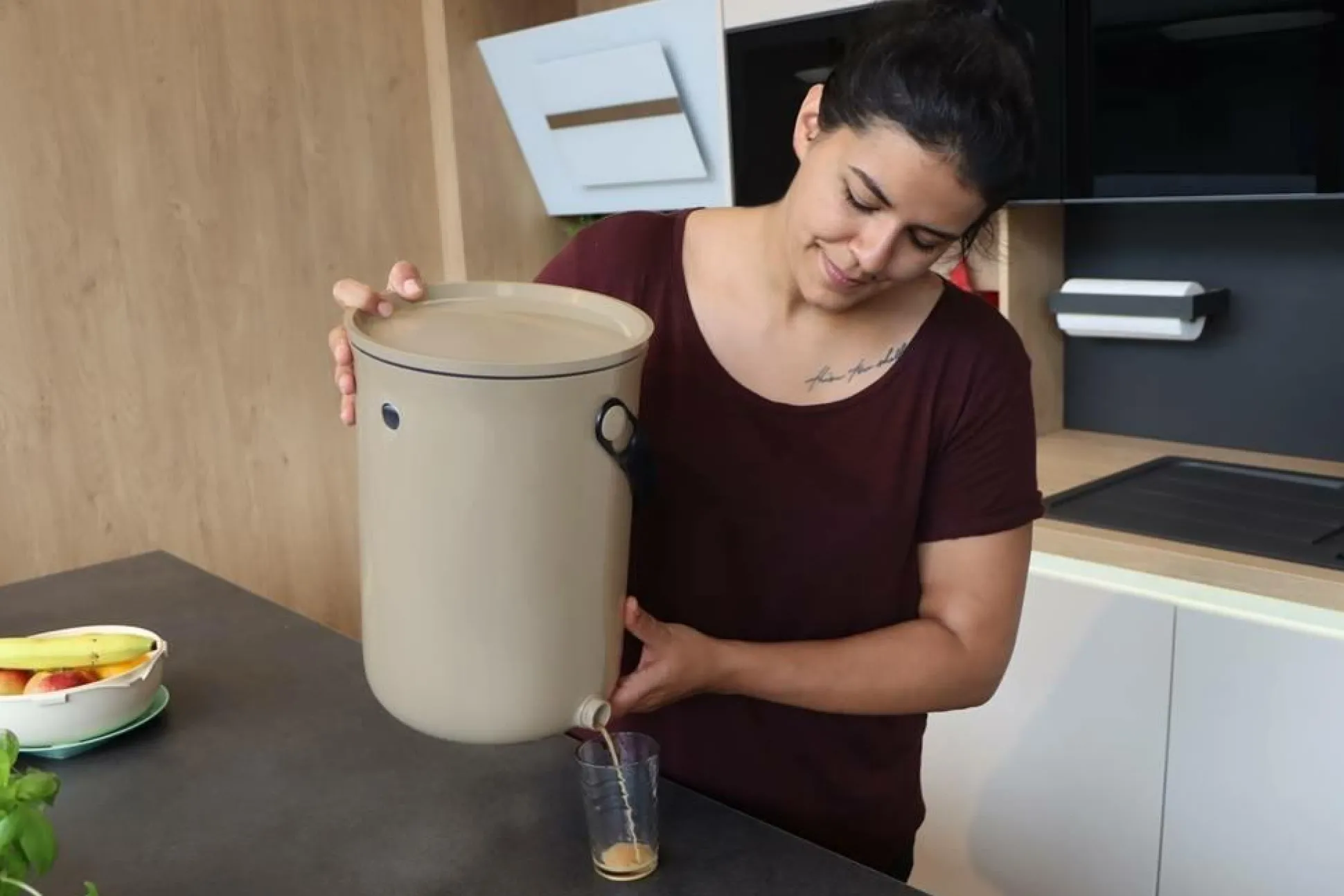 Lot de 2 composteurs interieur Bokashi Organko - Capuccino