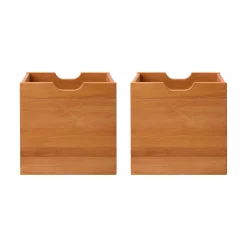 Lot de 2 cubes de rangement bois massif Cyriel - Hêtre Massif