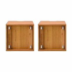 Lot de 2 cubes de rangement bois massif Cyriel - Hêtre Massif