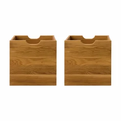 Lot de 2 cubes de rangement bois massif Cyriel - Chêne Massif