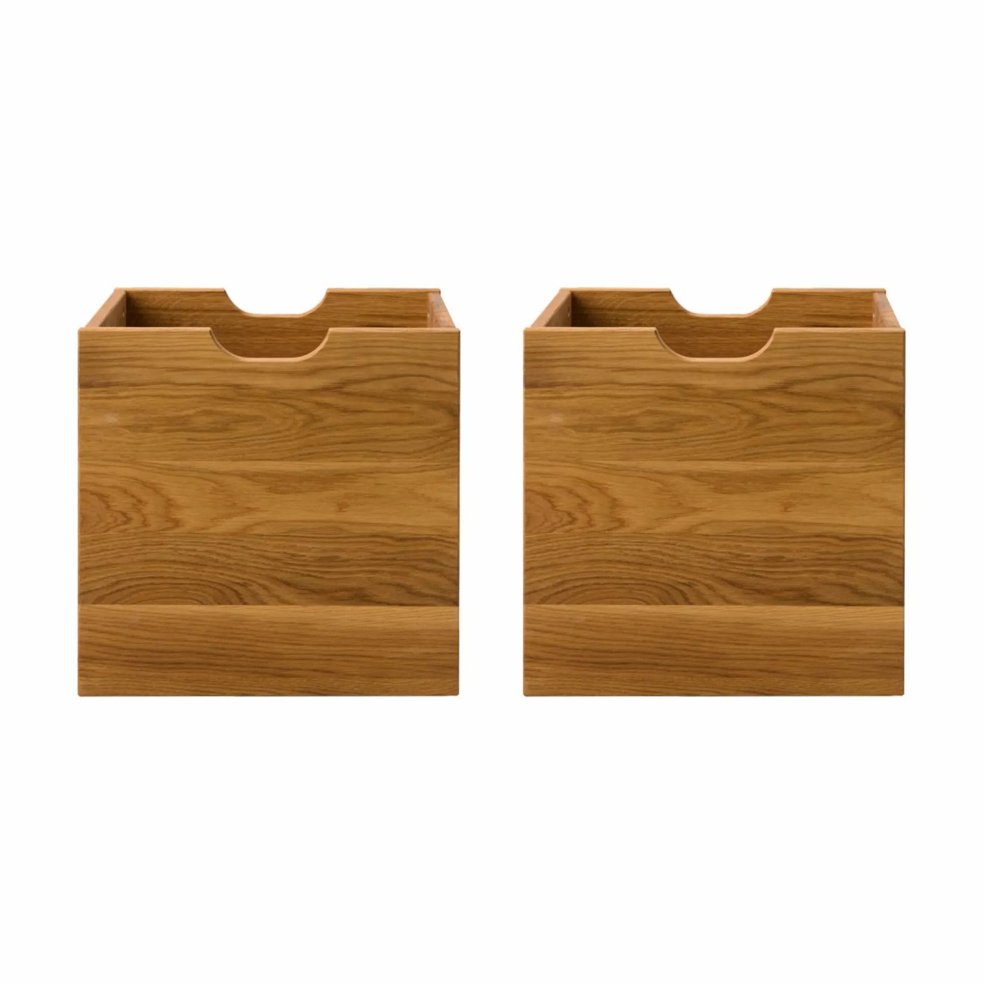 Lot de 2 cubes de rangement bois massif Cyriel - Chêne Massif
