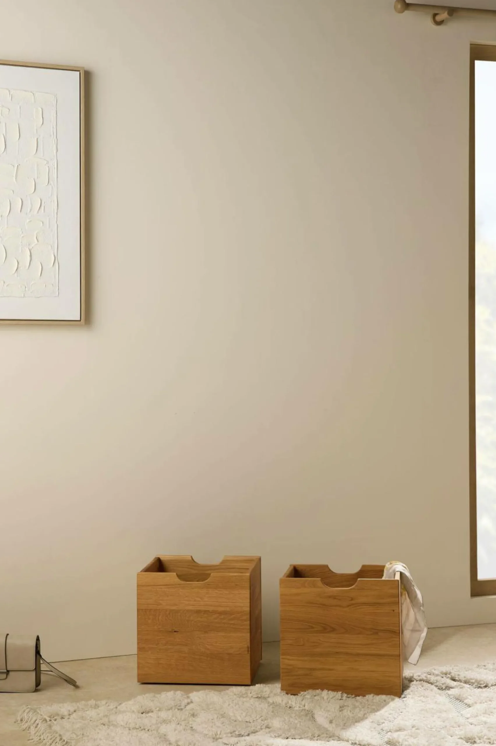 Lot de 2 cubes de rangement bois massif Cyriel - Chêne Massif