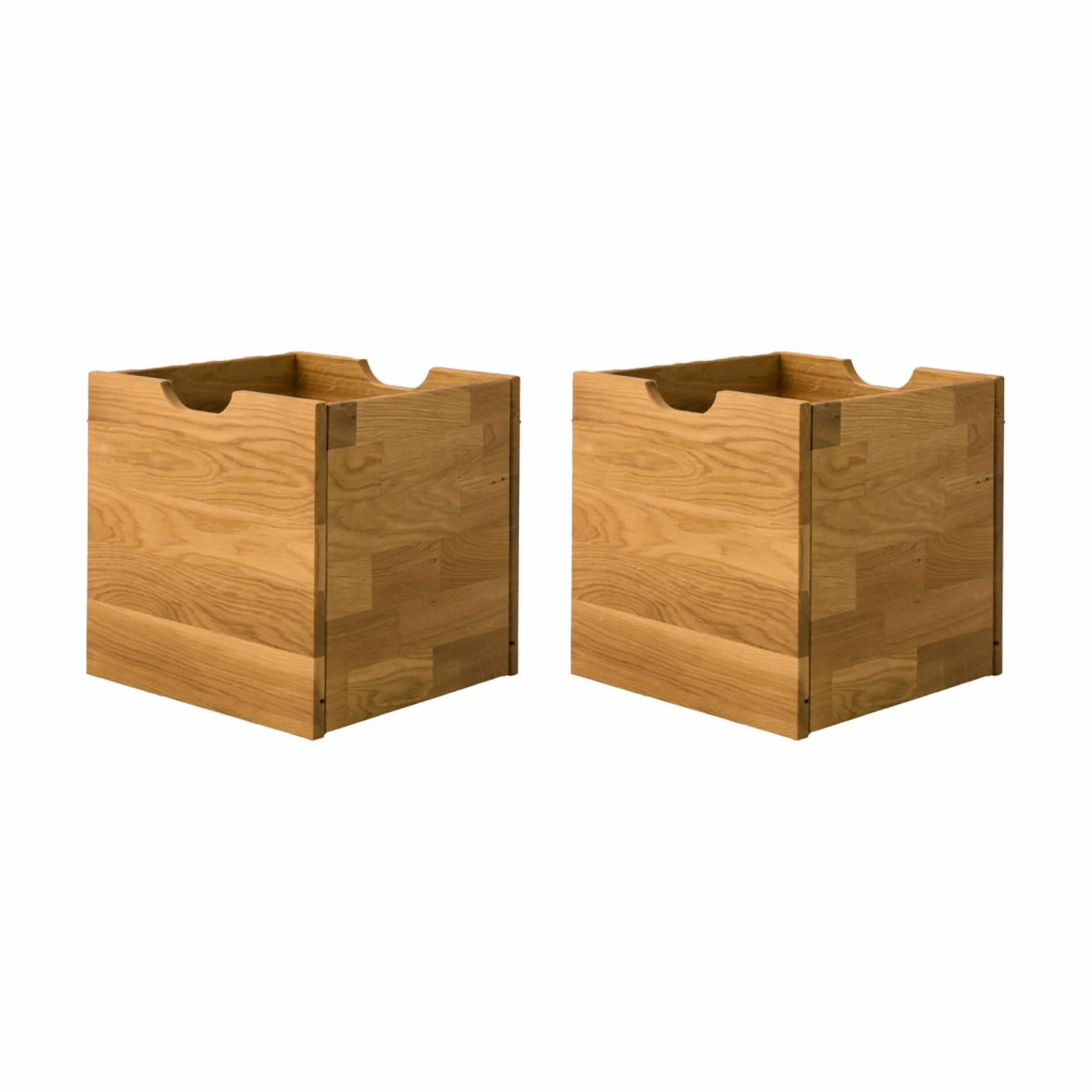 Lot de 2 cubes de rangement bois massif Cyriel - Chêne Massif