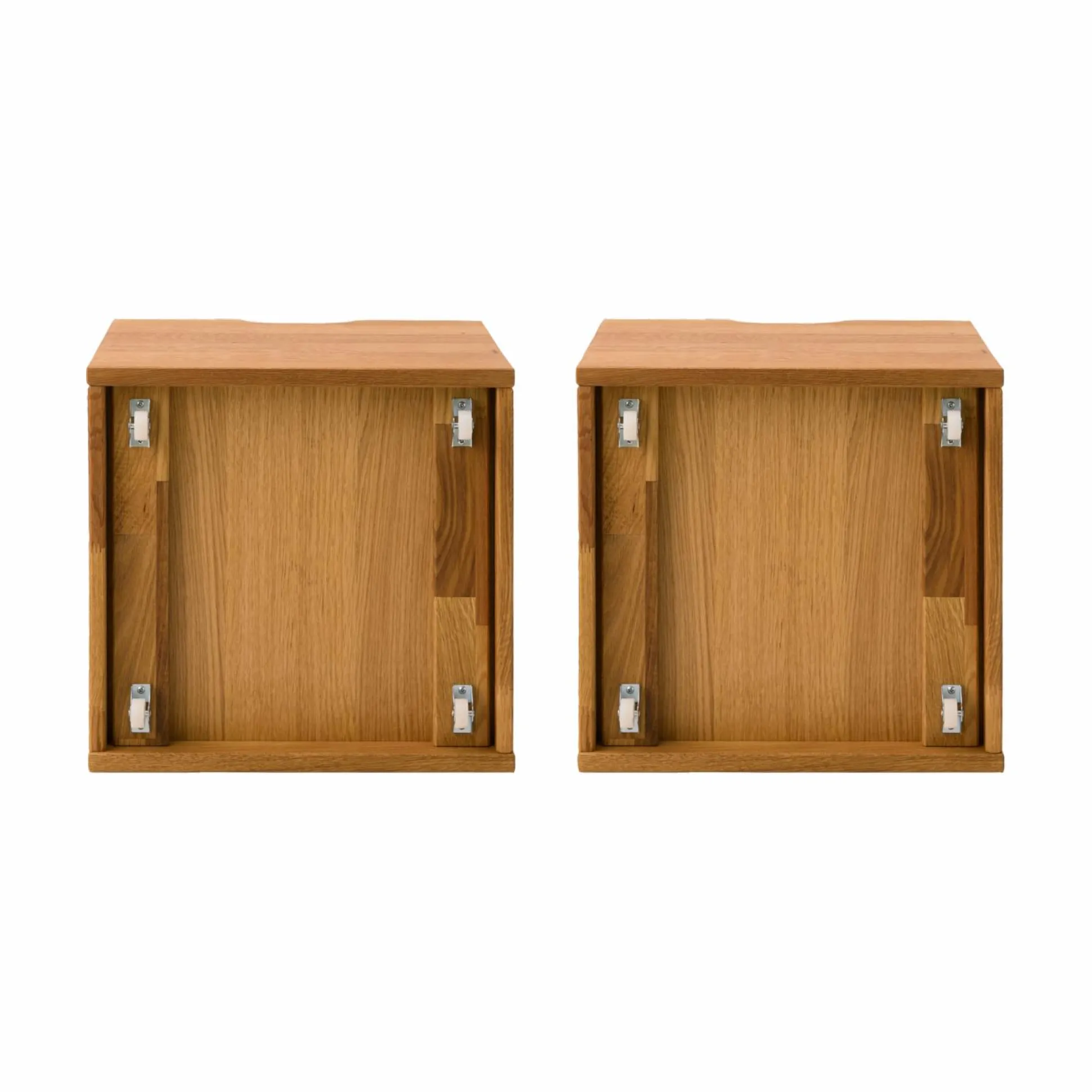 Lot de 2 cubes de rangement bois massif Cyriel - Chêne Massif