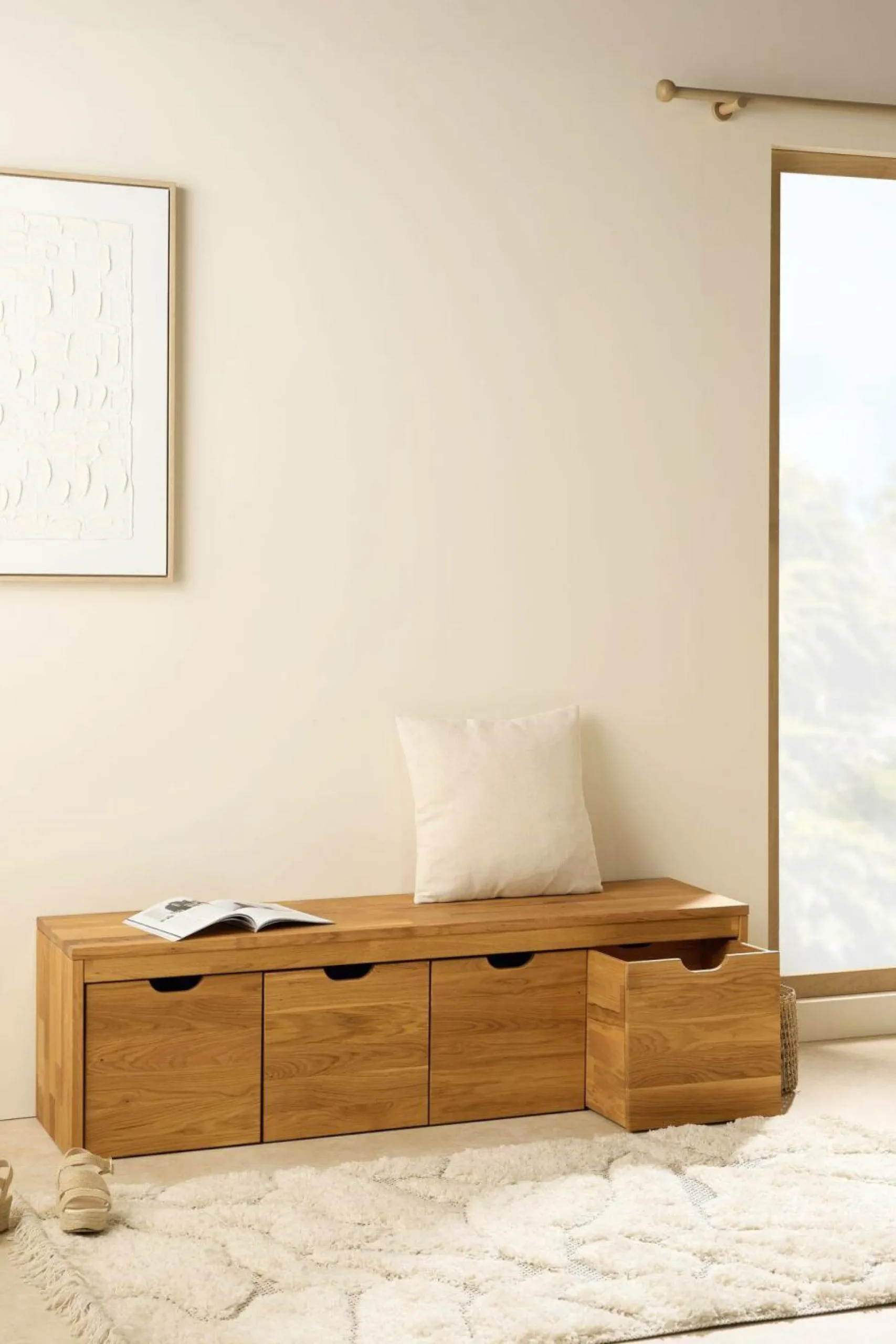 Lot de 2 cubes de rangement bois massif Cyriel - Chêne Massif