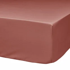 Lot de 2 draps housses bonnet 33 cm coton bio Fil & Sens - Terracotta - 160 x 200 cm