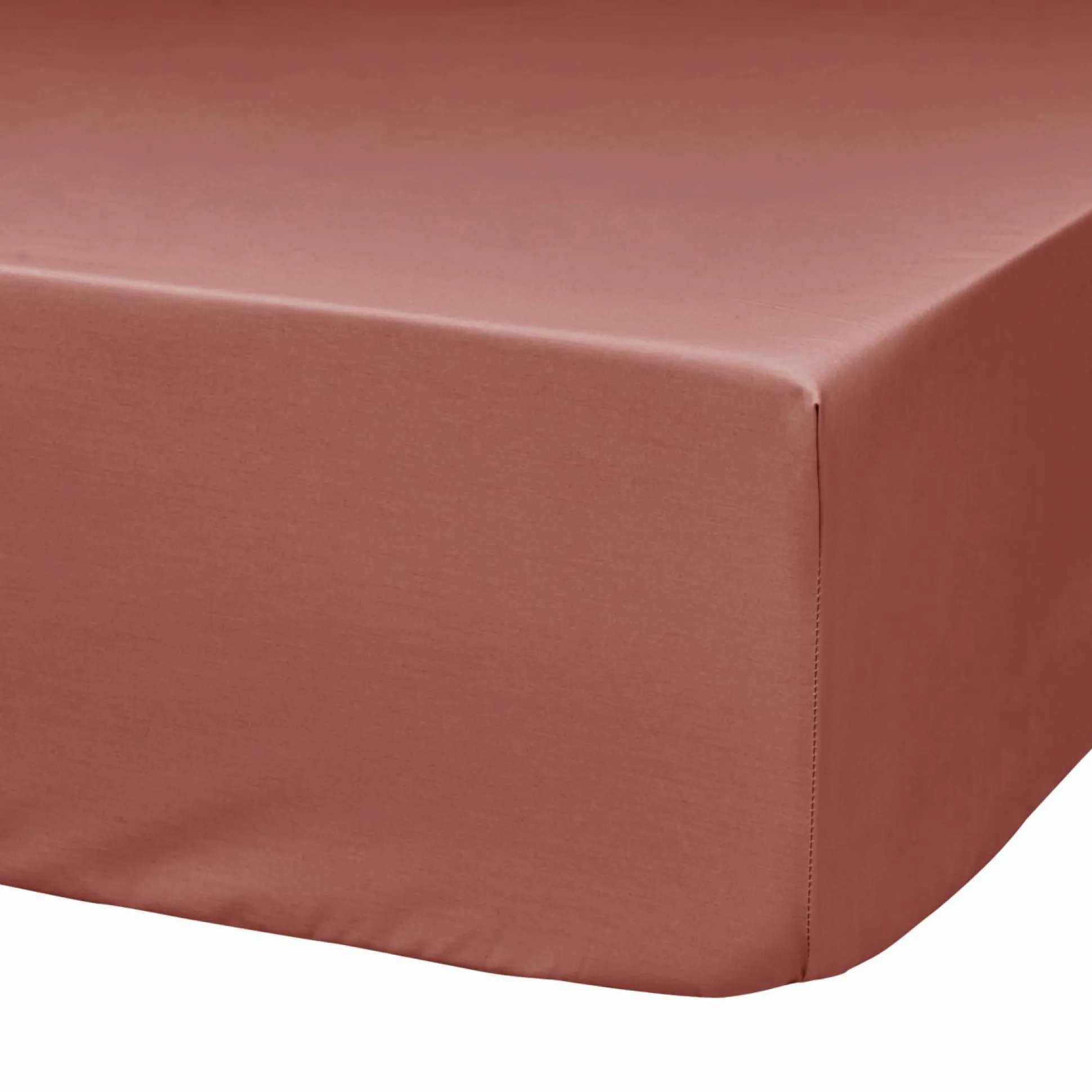 Lot de 2 draps housses bonnet 33 cm coton bio Fil & Sens - Terracotta - 160 x 200 cm