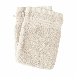 Lot de 2 gants de toilette coton bio Lena - Blanc Cassé