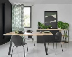 Lot de 2 rideaux coton Jardin Urbain - Vert Feuille - 140 x 260 cm