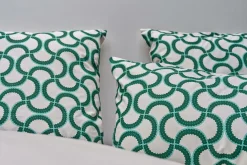 Lot de 2 taies d'oreiller coton bio Jardin Urbain - Vert Feuille - 50 x 70 cm