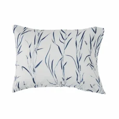 Lot de 2 taies d'oreiller gaze de coton Vulpin - Ecru/Bleu - 50 x 70 cm