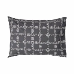 Lot de 2 taies d'oreiller percale Néo Rétro - Anthracite - 50 x 70 cm