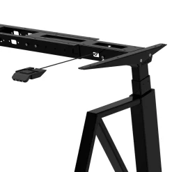 MAKIBA Bureau électrique assis-debout ergonomique Maxime - Plateau Bois Clair/Pieds Noirs - Largeur 140 cm