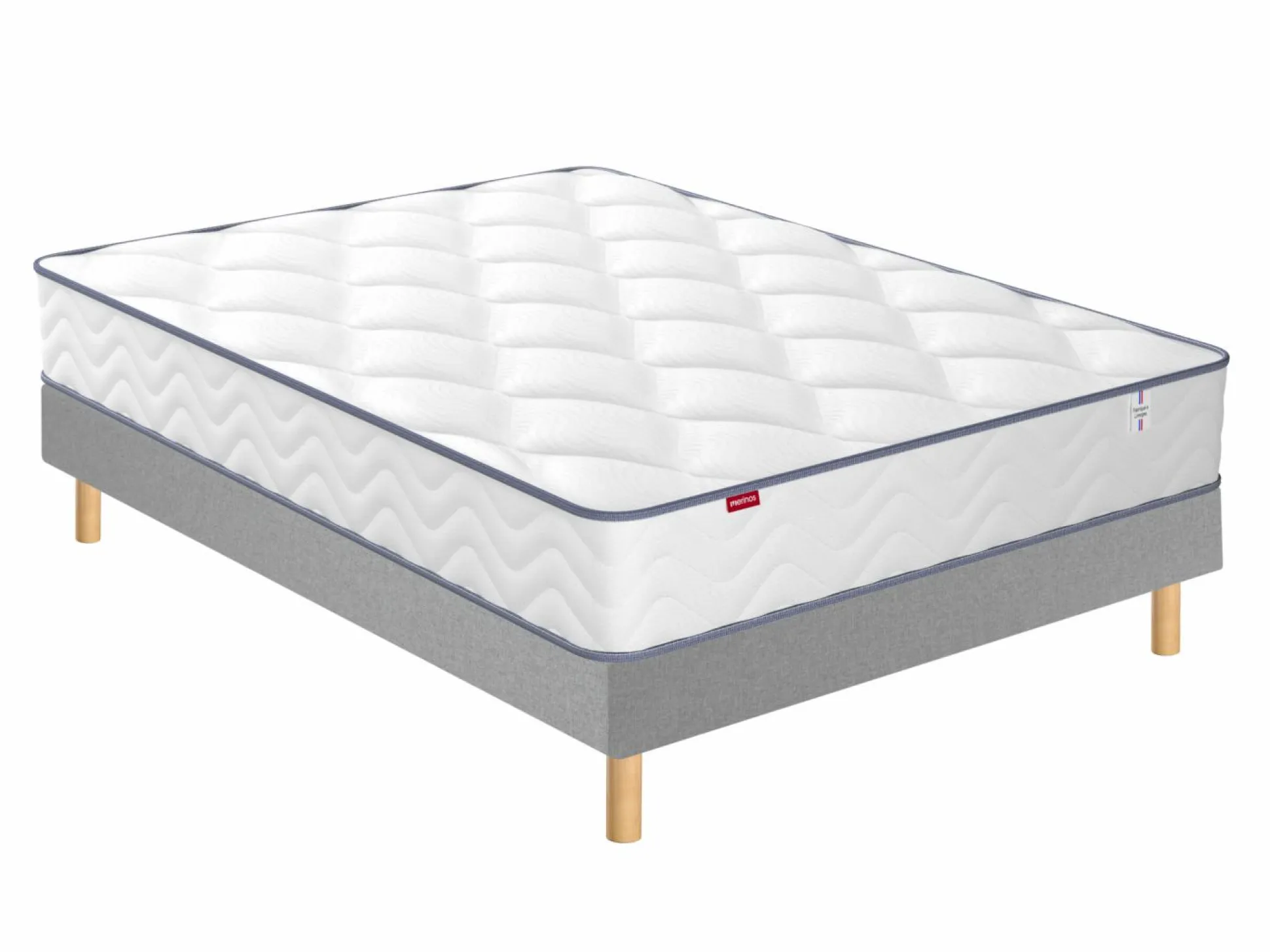 MERINOS Ensemble sommier et matelas Sweety - Gris - 90 x 190 cm