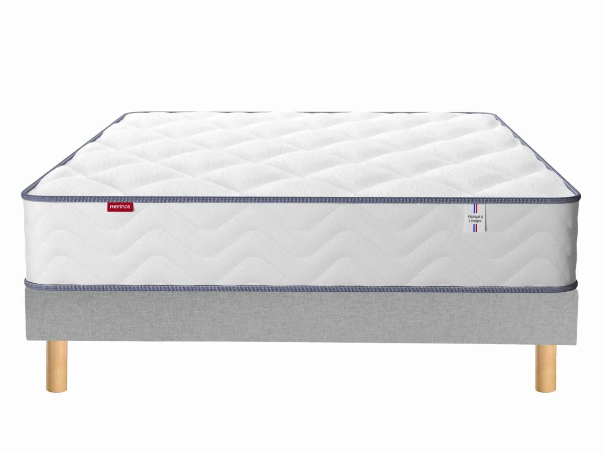 MERINOS Ensemble sommier et matelas Sweety - Gris - 90 x 190 cm